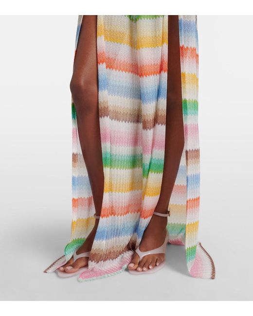 Missoni White Zigzag Open-Back Lame Jumpsuit