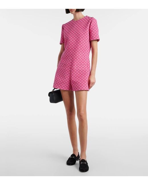 Mono En Mezcla De Algodon Con Gg Gucci de color Pink