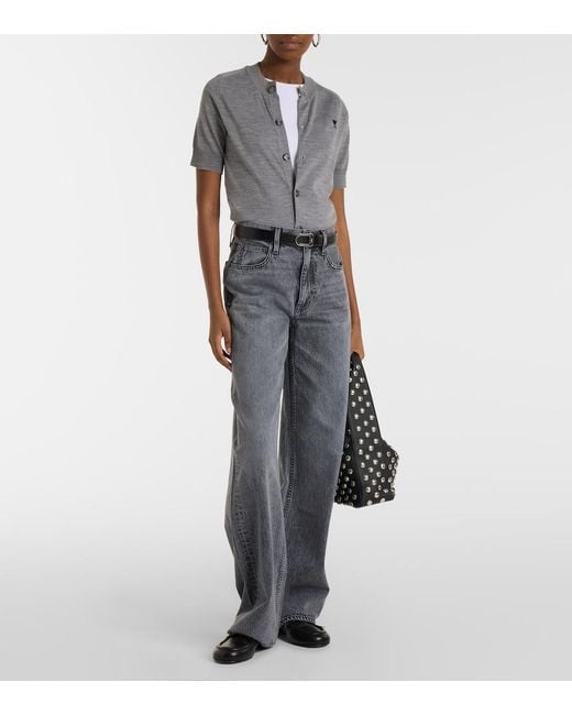 AMI Gray Wool Cardigan