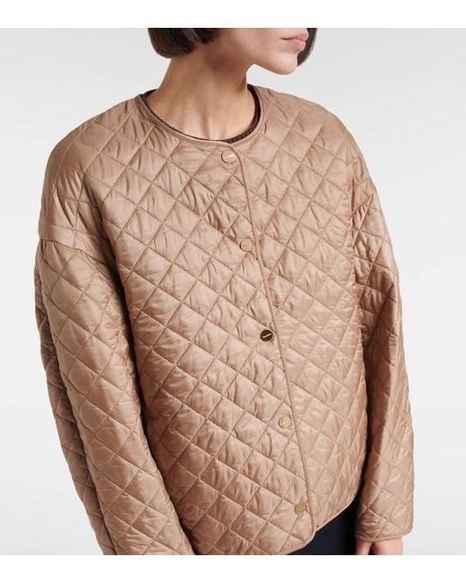 Max Mara Brown The Cube Luci Quilted Padded Jacket