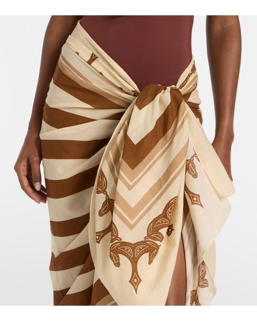 Johanna Ortiz Metallic Cotton Printed Beach Cover-Up