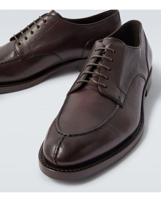 Brunello Cucinelli Schnuerschuhe Aus Leder in Brown für Herren