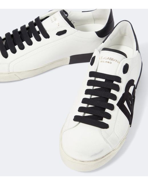 Dolce & Gabbana Metallic Dg Leather Sneakers for men
