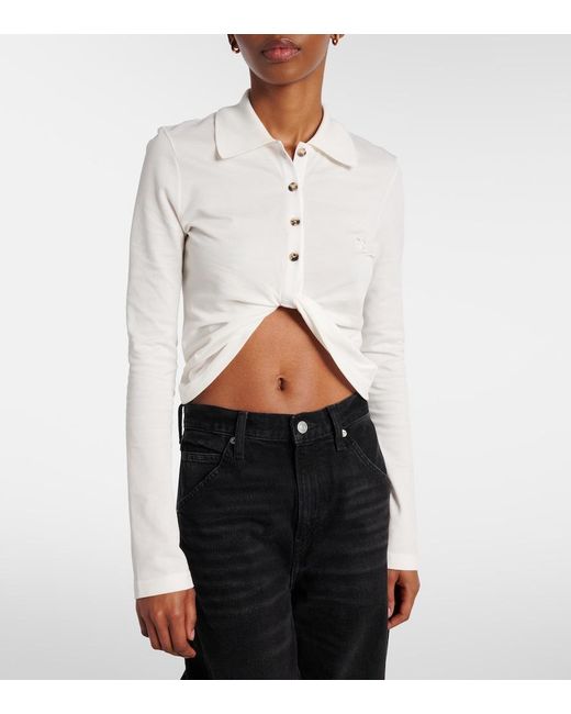 Courreges White Cropped Cotton Shirt