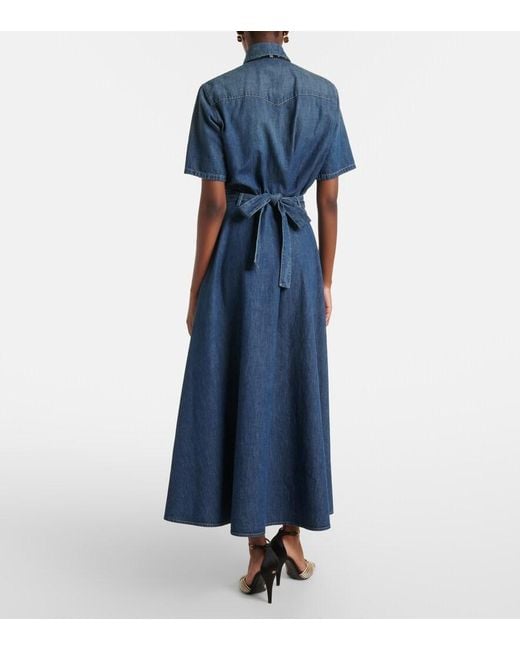 Valentino Blue Belted Denim Polo Dress