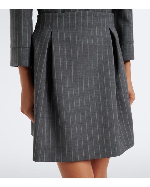 Valentino Gray Pinstripe Virgin Wool Miniskirt