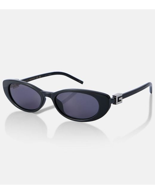 Gucci Blue Embellished Cat-Eye Sunglasses