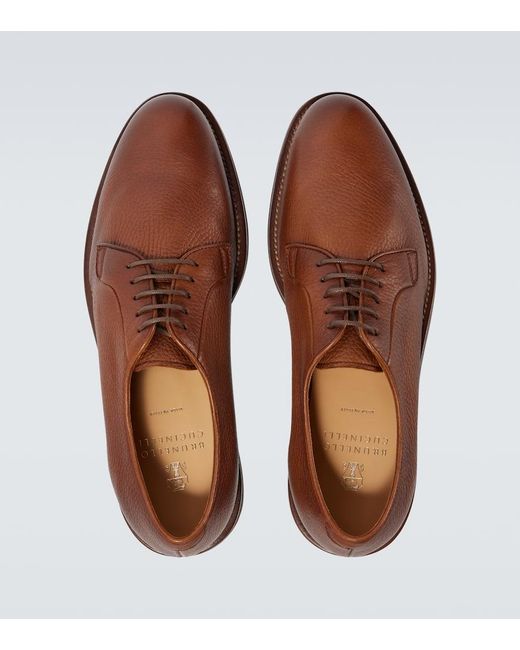 Brunello Cucinelli Schnuerschuhe Aus Leder in Brown für Herren