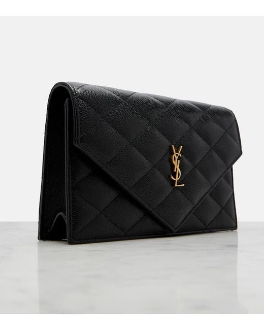 Saint Laurent Black Paris Leather Wallet On Chain