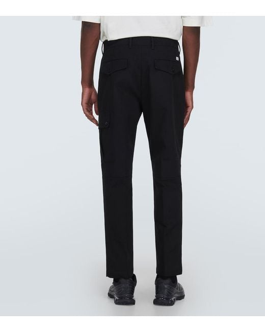 C P Company Black Cotton Cargo Pants for men