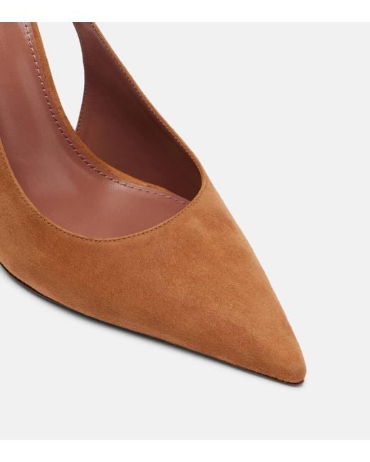 Paris Texas Brown Lidia 105 Suede Slingback Pumps