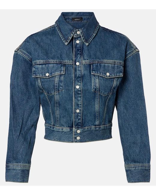 Wardrobe NYC Blue Cropped Denim Jacket