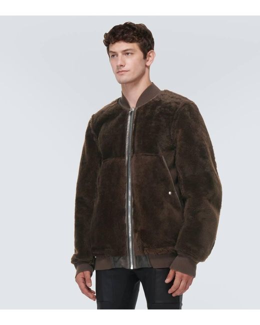 Rick Owens Bomberjacke Aus Leder Und Shearling in Black für Herren