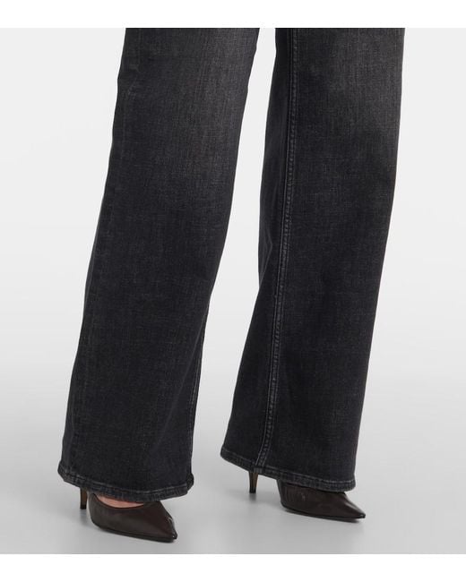 AG Jeans Blue New Baggy High-Rise Wide-Leg Jeans