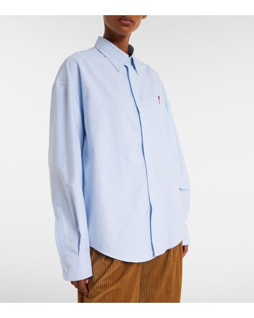 AMI Blue Ami De Cour Cotton Poplin Shirt