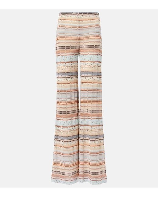 Missoni Natural Weite Hose Aus Haekelstrick
