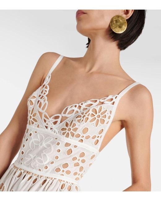 Elie Saab White Bridal Cotton Lace Gown