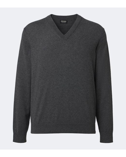 Zegna Gray Cashmere Sweater for men