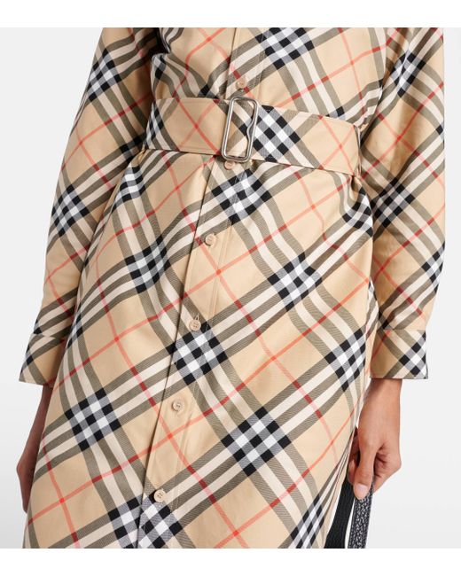 Robe chemise Check en coton Burberry en coloris Natural