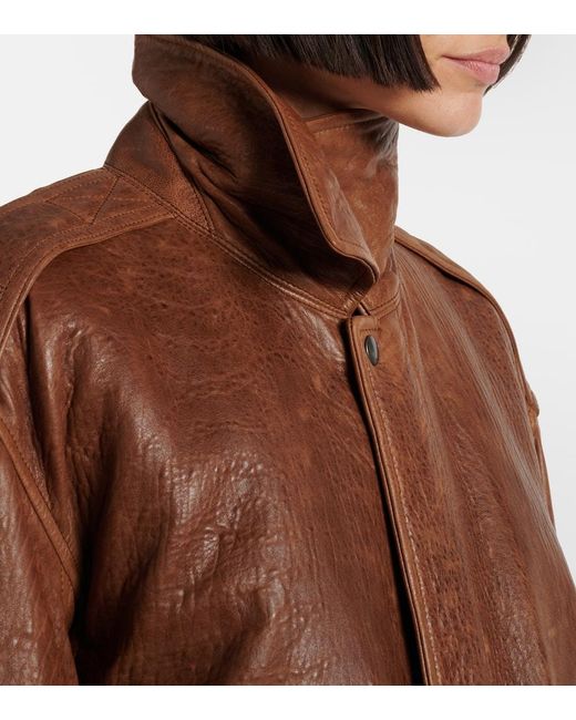 Chaqueta De Piel Chaqueta Saint Laurent de color Brown