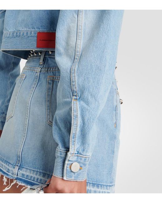 Alessandra Rich Blue Embellished Denim Jacket