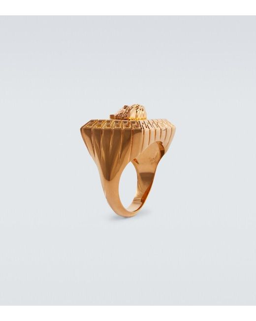 Versace Eckiger Ring Mit Medusa in Yellow für Herren