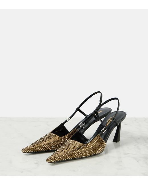 Saint Laurent Metallic Verzierte Pumps mit Leder