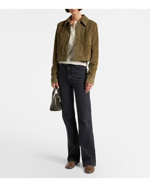FRAME Green The Small Suede Jacket