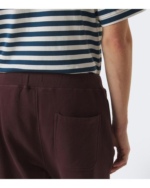 Sunspel Purple Loopback Cotton Sweatpants for men