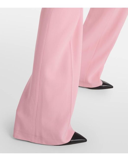 Alexander McQueen Pink High-Rise-Schlaghose aus Crepe