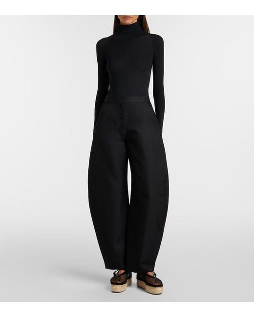 Alaïa Black Leather-Trimmed Fishnet Espadrilles