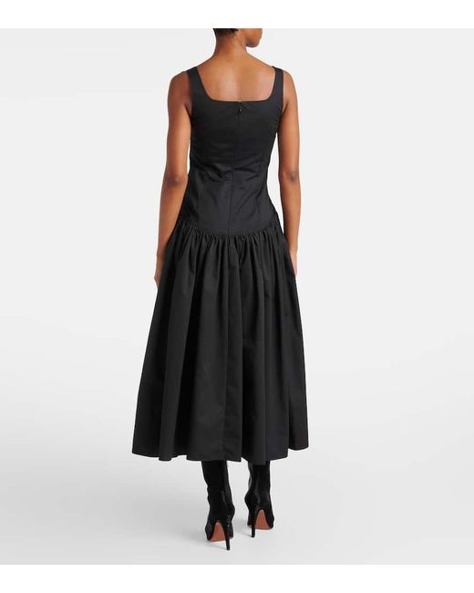 Midi Poplin Vestido en Alexander McQueen de color Black