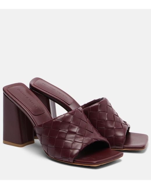 Bottega Veneta Brown Parco Intrecciato Leather Mules