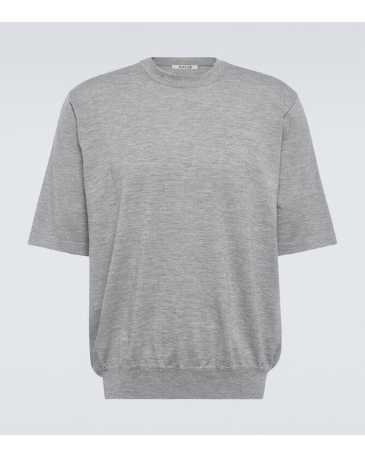 T-shirt in maglia di cashmere di Auralee in Gray da Uomo