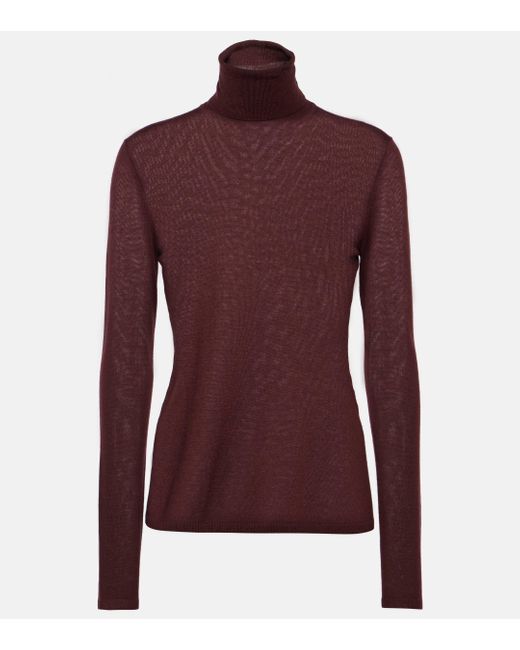 Gabriela Hearst Purple Cashmere And Silk Turtleneck Sweater