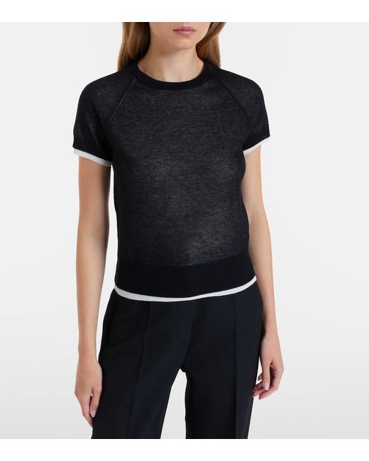 Vince Black Cotton-Blend T-Shirt