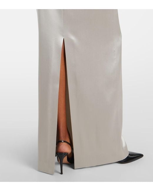 Ralph Lauren White Corra Halterneck Satin Gown