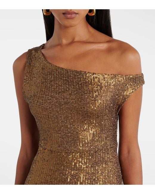 Abito Da Sera Con Paillettes di Norma Kamali in Brown