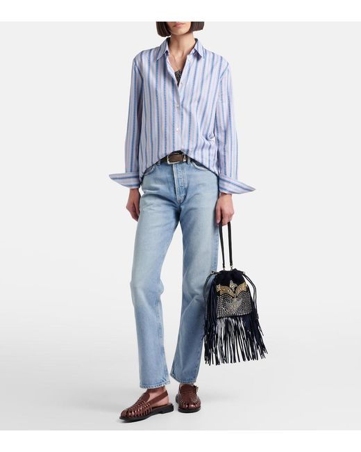 Agolde Blue 90's Pinch Waist Straight Jeans