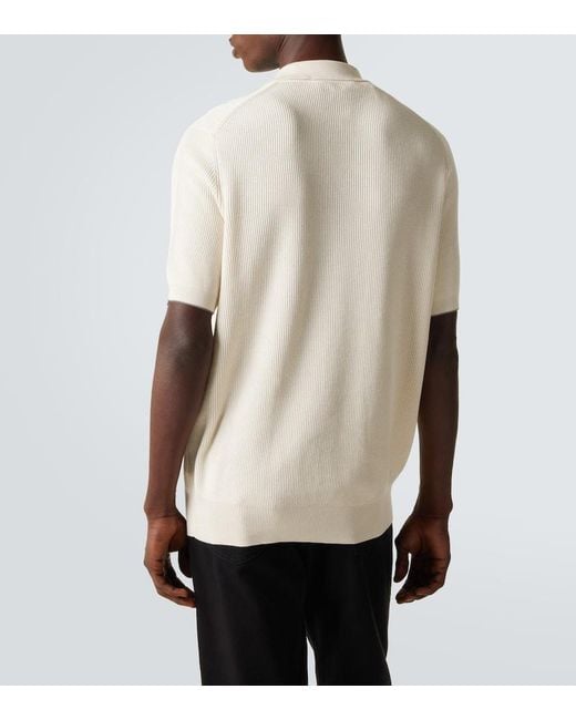 Brunello Cucinelli White Cotton Polo Shirt for men