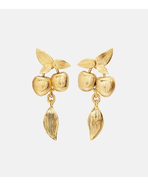 Saint Laurent Metallic Cherry Drop Earrings