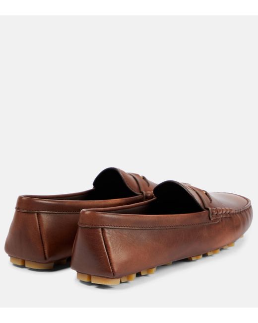 Miu Miu Brown Leather Penny Loafers