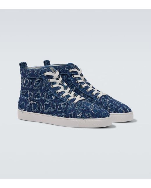 Christian Louboutin Blue Louis Denim High-Top Sneakers for men