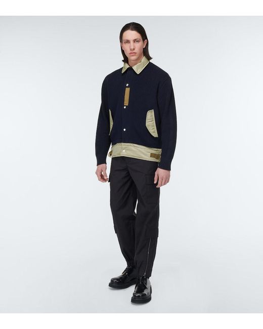 Sacai Blue Knitted Jacket for men