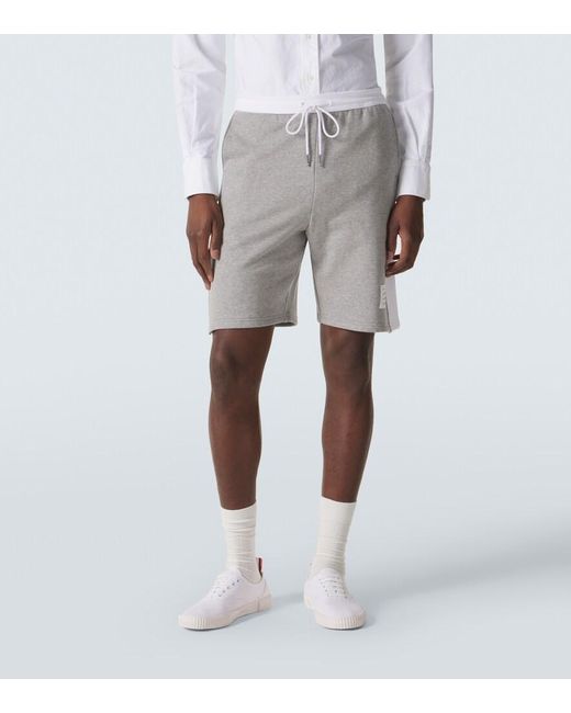 Thom Browne Gray 4-Bar Cotton Jersey Shorts for men