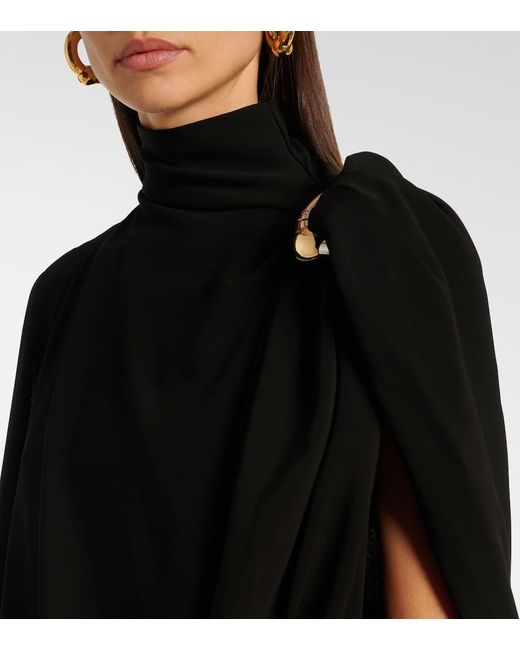 Jean Paul Gaultier Black Draped Stretch-Crepe Mini Dress