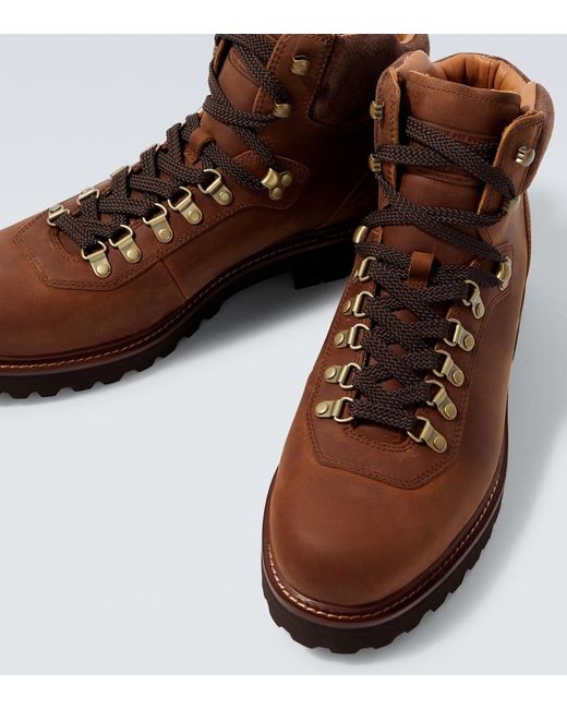Polo Ralph Lauren Brown Leather Hiking Boots for men