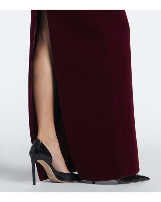 David Koma Purple Velvet Gown