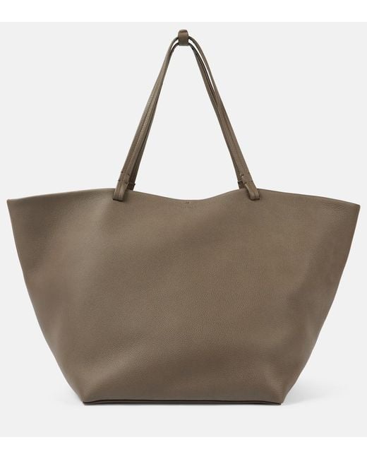 The Row Brown Park Xl Leather Tote Bag