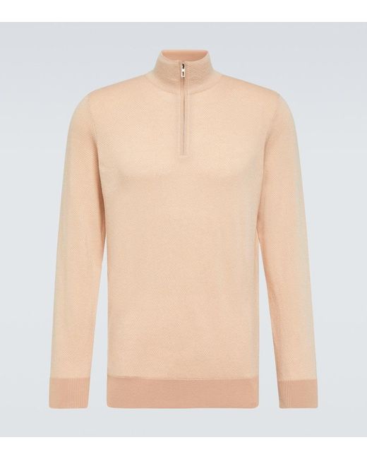 Loro Piana Natural Roadster Cashmere Half-Zip Sweater for men